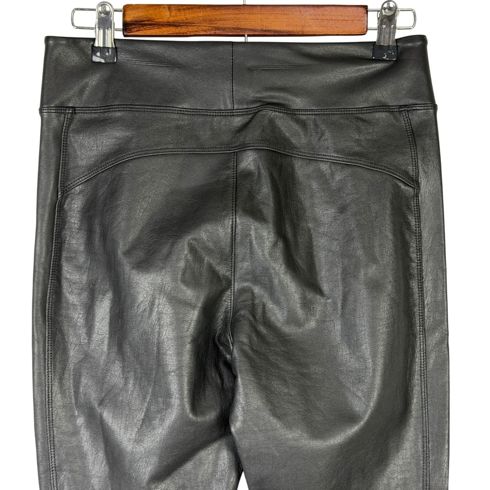 Vylette Black Faux Leather High Rise Ponte Leggings Women's Medium Seam Detail - Picture 3 of 9